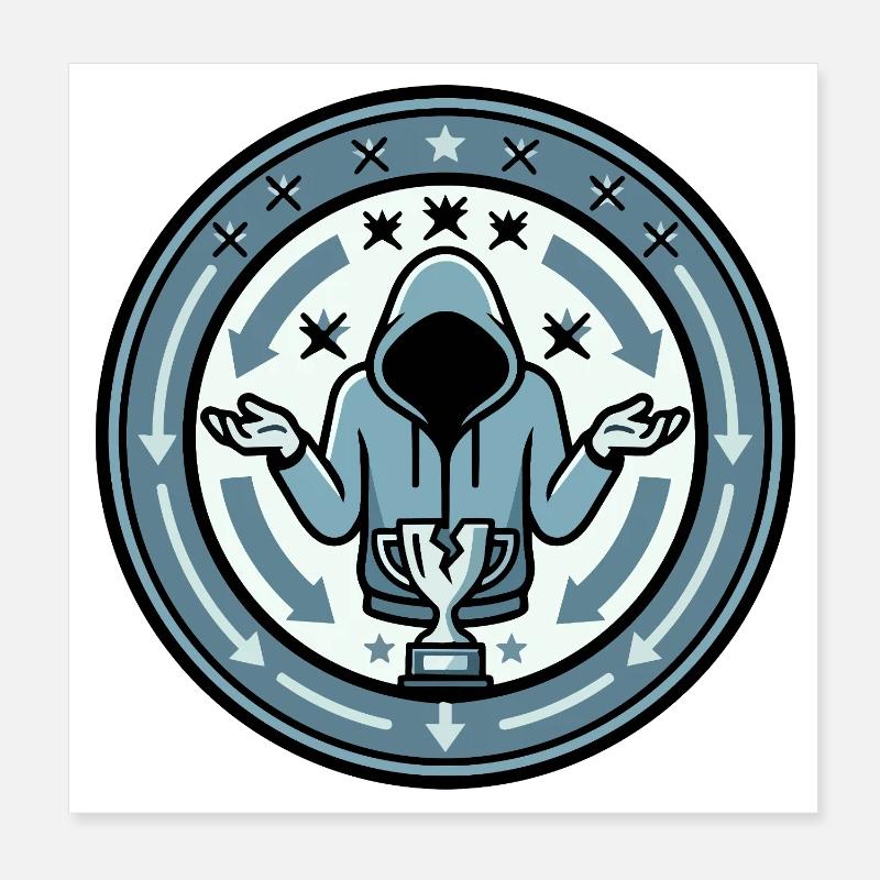 Loser Emblem Gaming Looser Logo Poster 8" x 8" (20x20 cm)