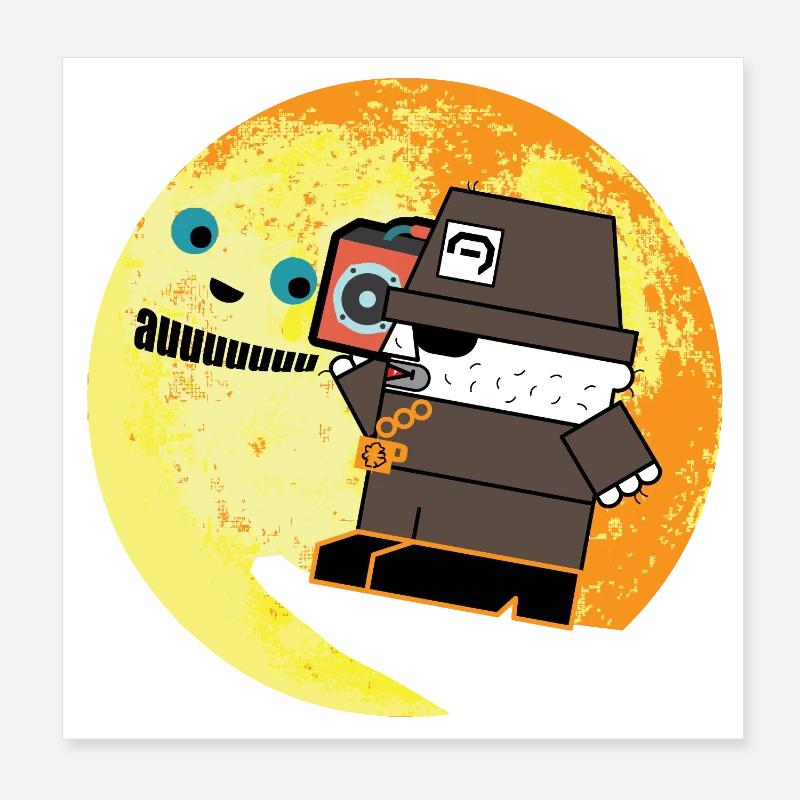Pixel P.I. Moon Chase Poster 20x20 cm