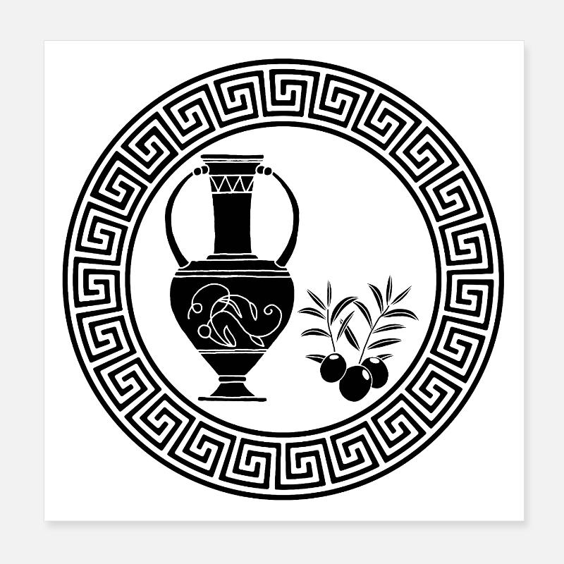 Symbole d'abondance (noir) Poster 20 x 20 cm