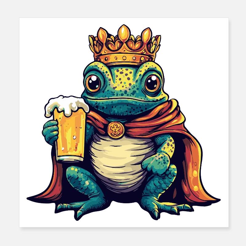 Roi de la Bière Caméléon Poster 20 x 20 cm