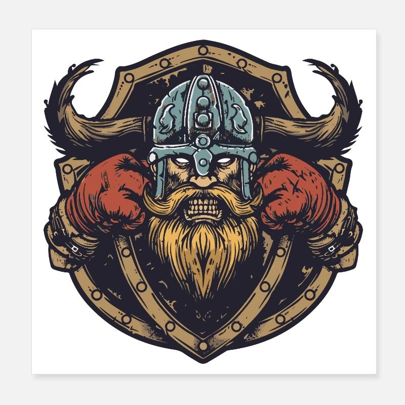 Viking Boxer MMA Poster 8" x 8" (20x20 cm)