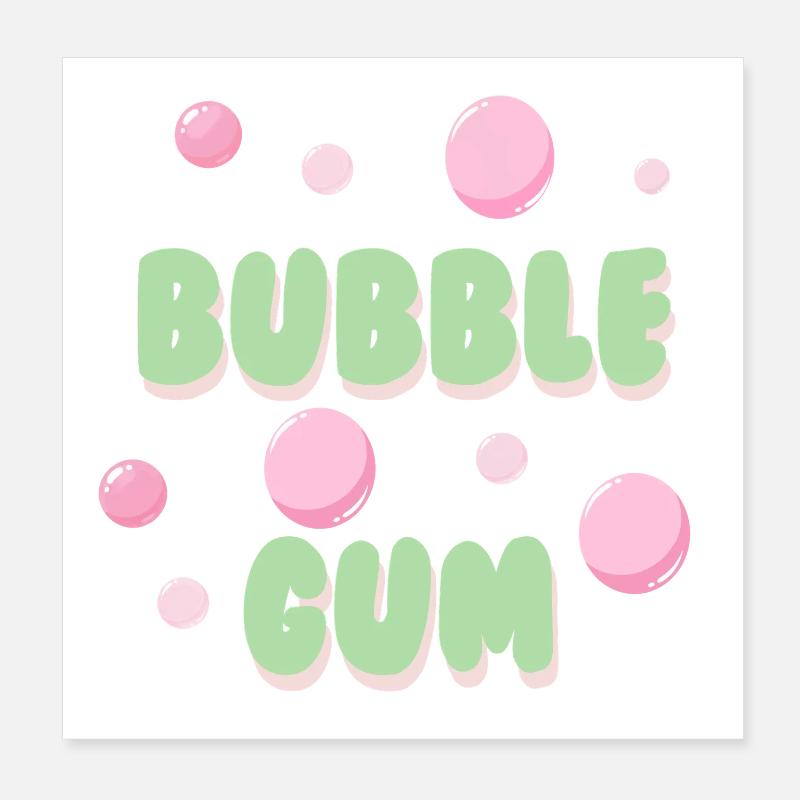 Bubble Gum Pastel Retro Typography Poster 8" x 8" (20x20 cm)