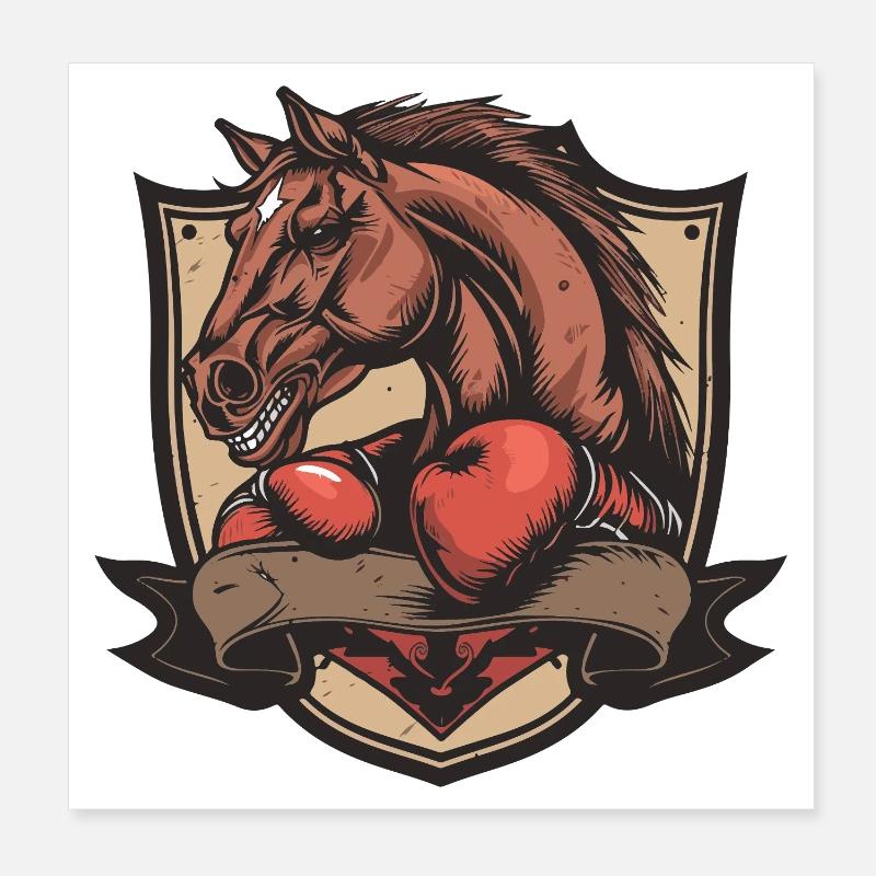 Pferd Boxer MMA Poster 20x20 cm