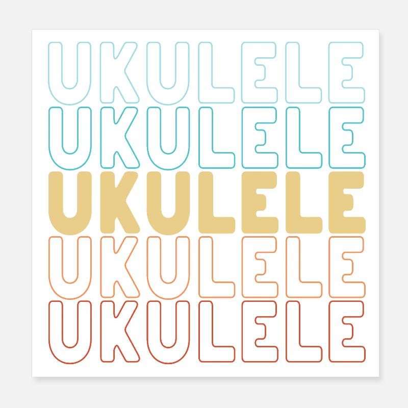 Ukulele typography Poster 20x20 cm