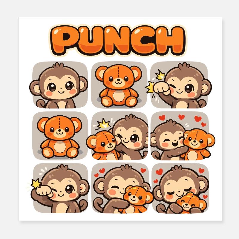 Affe Süßer Baby Faustschlag Geschenk Poster 20x20 cm