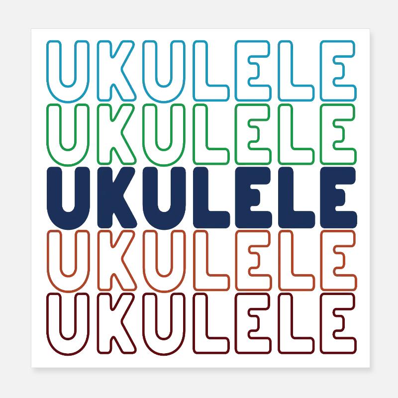 Ukulele typography Poster 8" x 8" (20x20 cm)
