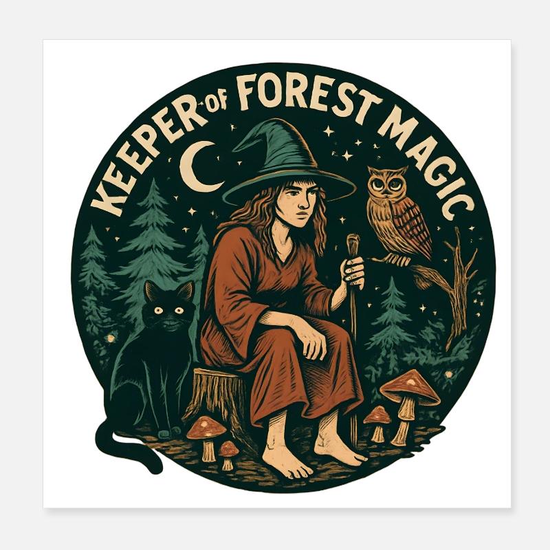 Gardien du sort de la forêt Poster 20 x 20 cm