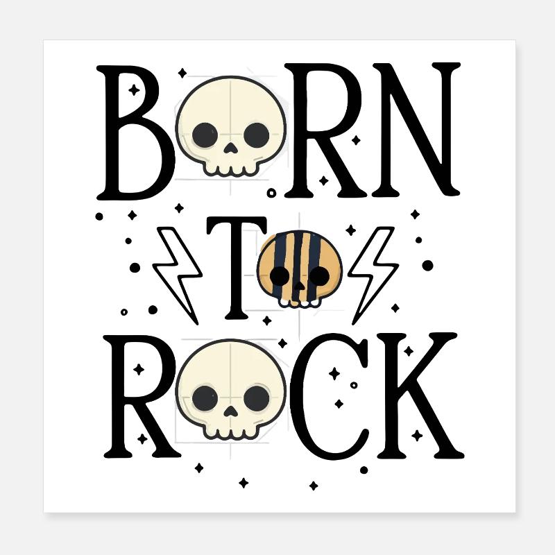 Né pour le rock Poster 20 x 20 cm