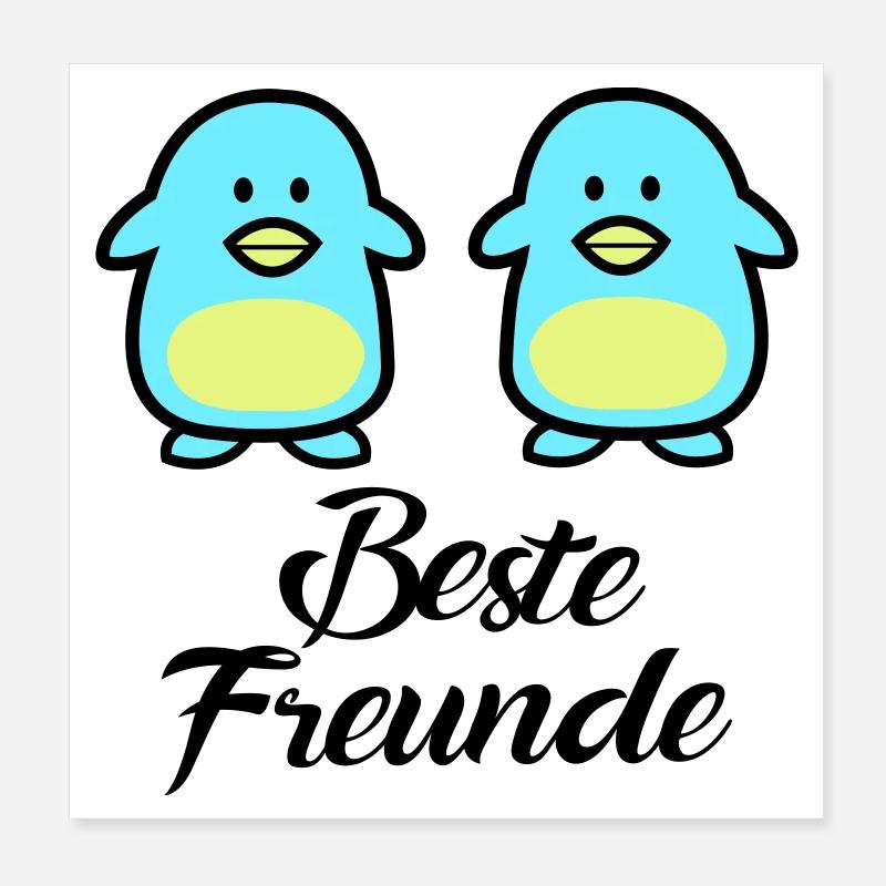 Pinguine Beste Freunde Poster 20x20 cm