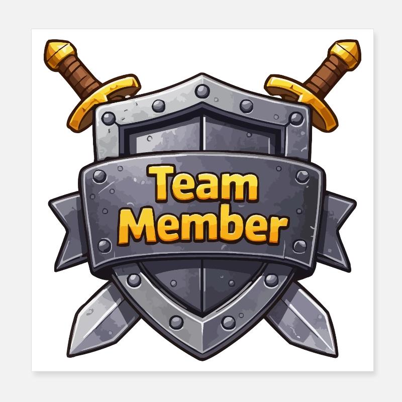 Team Member Shield Badge Poster 8" x 8" (20x20 cm)