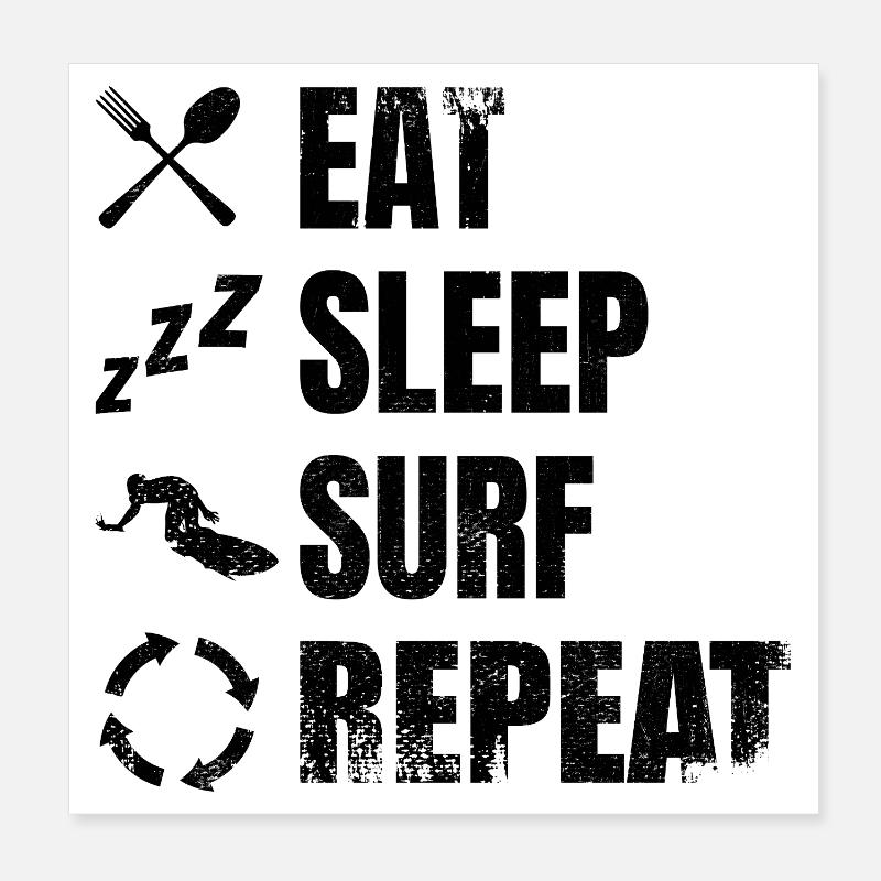 Funny Surfer Saying Poster 8" x 8" (20x20 cm)