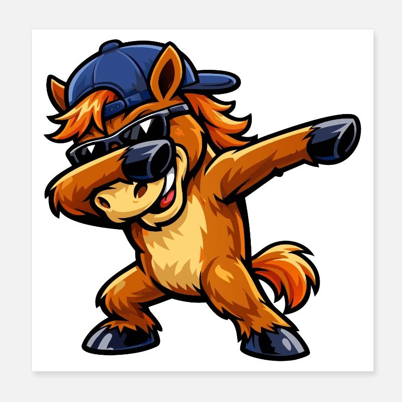 Cheval de dabing Poster 20 x 20 cm