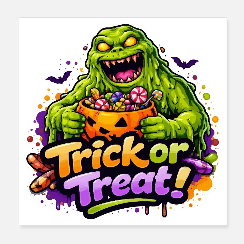 Monstre de Slime Halloween Halloween Poster 20 x 20 cm