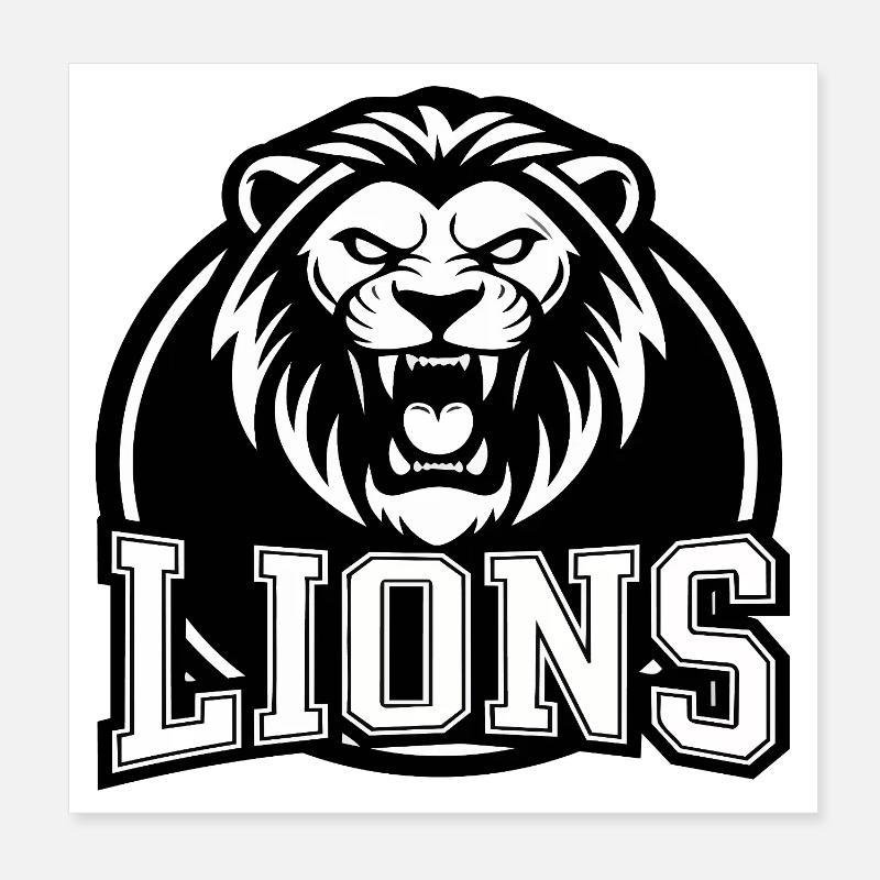 Lion Crest Athletics Poster 8" x 8" (20x20 cm)