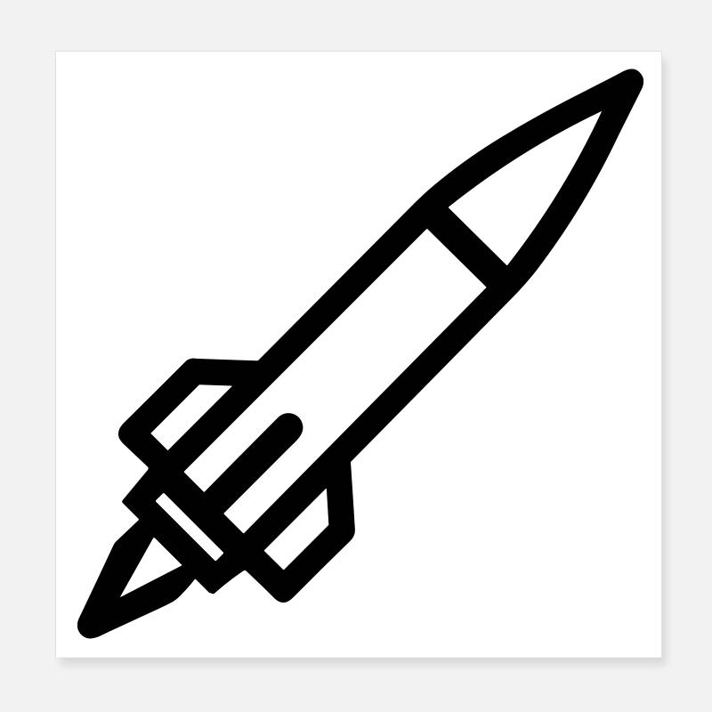 Rakete Poster 20x20 cm