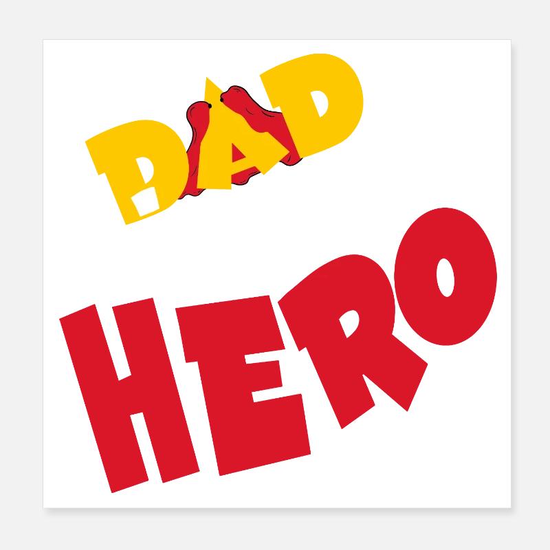 Dad Ist Mein Held Comic Dad is my hero Poster 20x20 cm