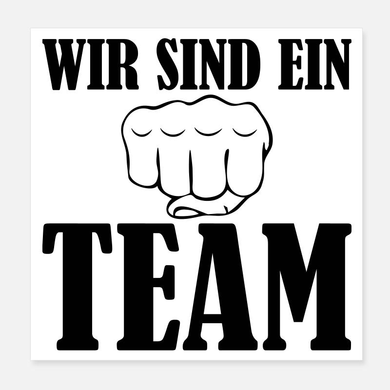 Wir sind ein Team Poster 20x20 cm