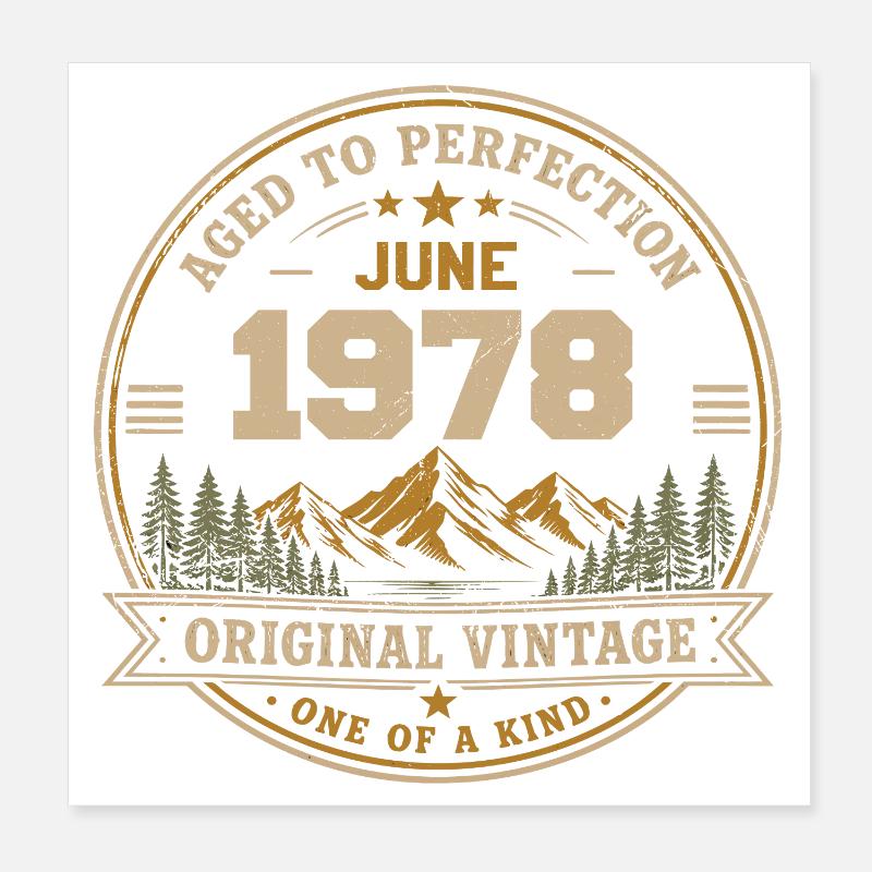 Vintage Juni 1978 – Original Perfection Juni 1978 Poster 20x20 cm