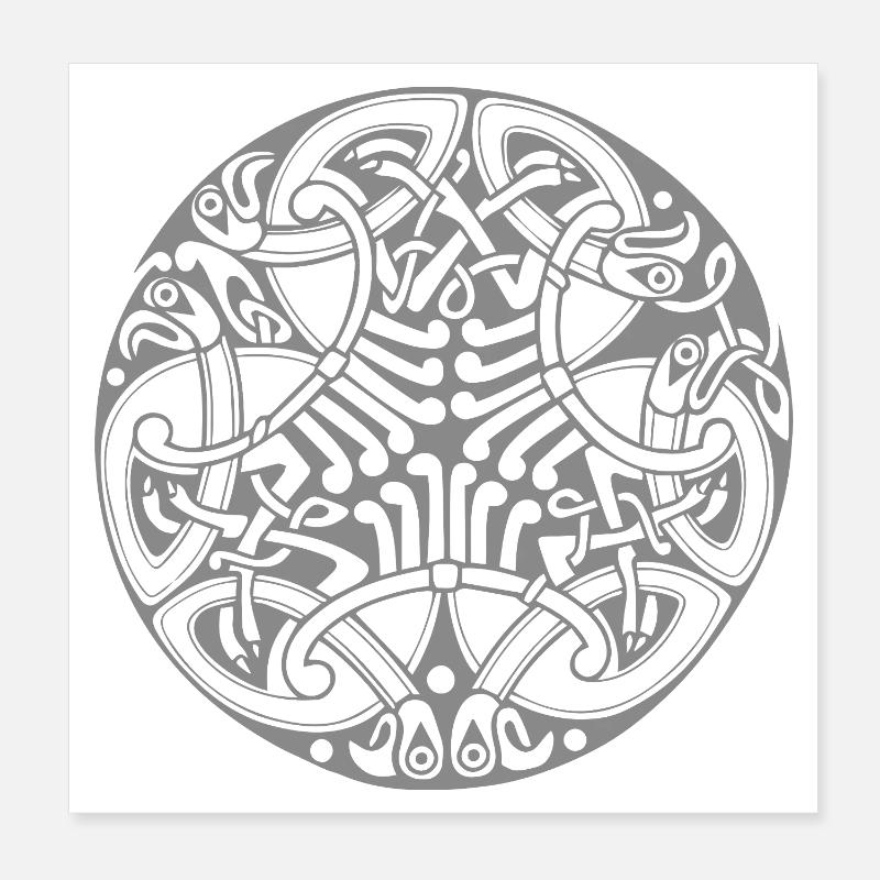 Interlaced Circle Celtic Knot Mandala Poster 8" x 8" (20x20 cm)