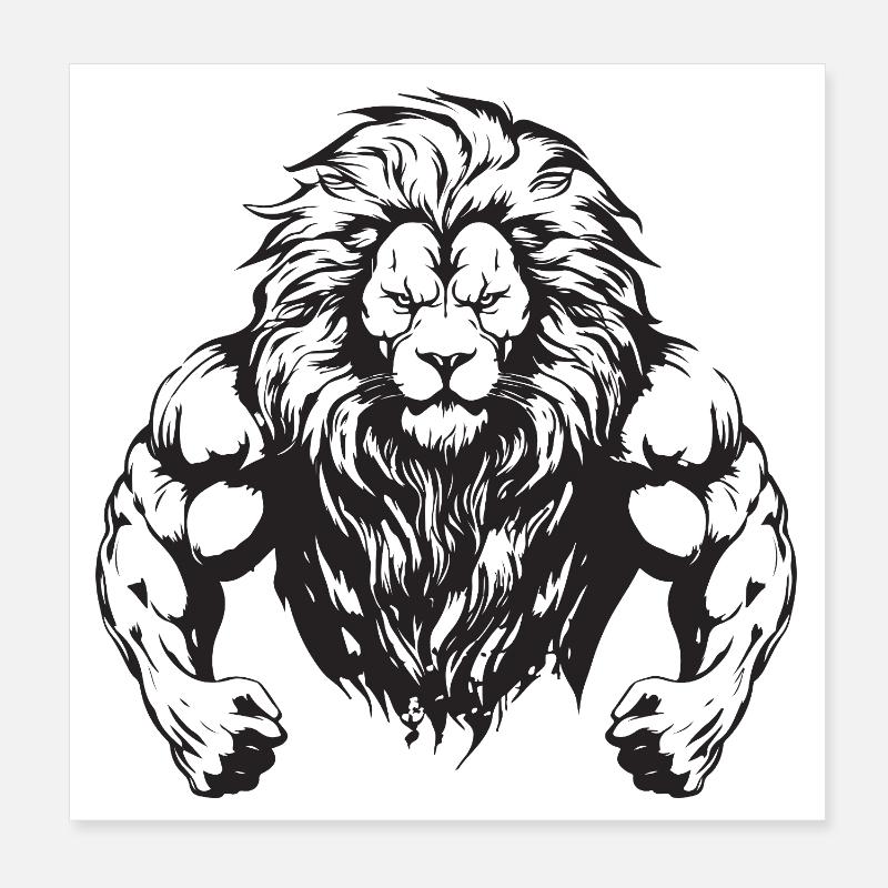 Leo Muscles Poster 8" x 8" (20x20 cm)