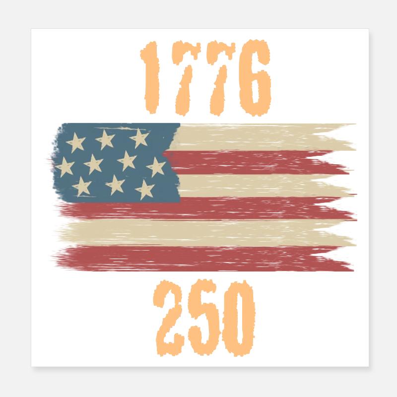 amerika 250 Poster 20x20 cm