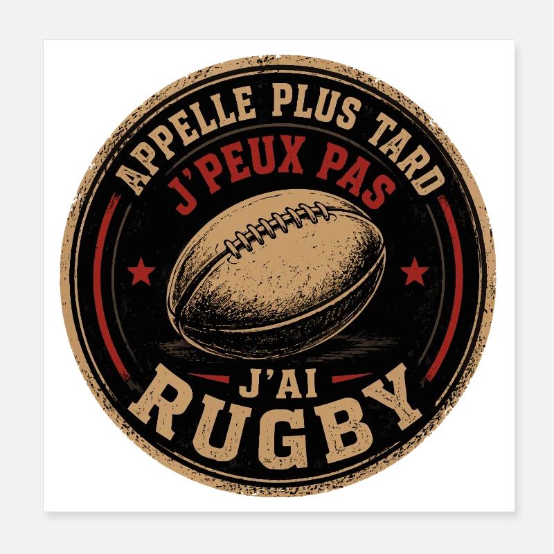 Appelle Plus Tard Rugby Poster 20 x 20 cm