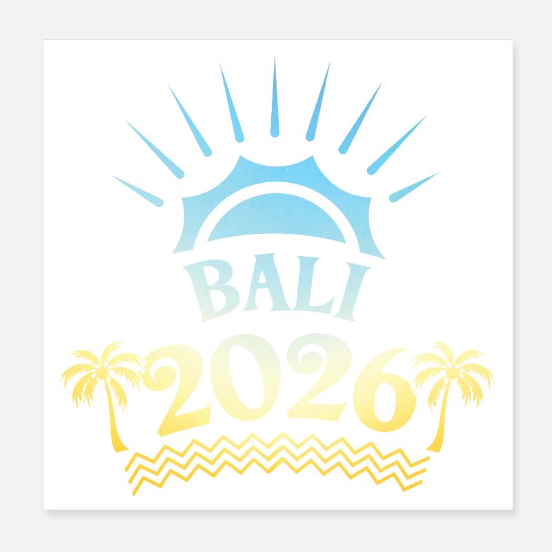 Bali 2026 Bunt Poster 20x20 cm