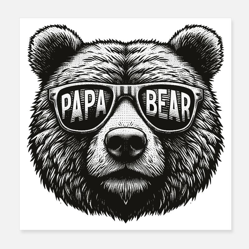 Papa Bear Poster 20x20 cm