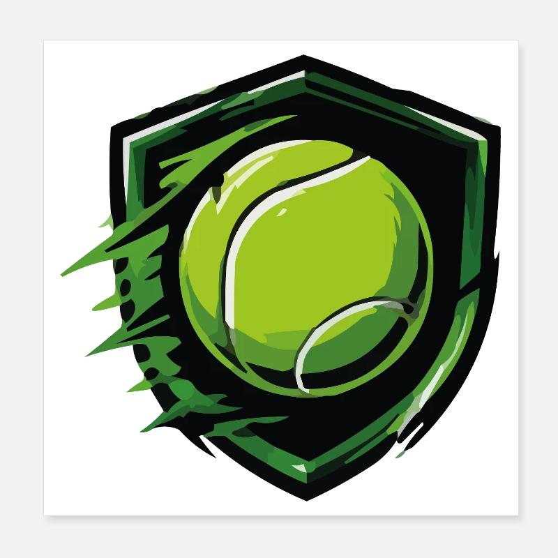 Tennis-Schild im Dynamik-Stil Poster 20x20 cm