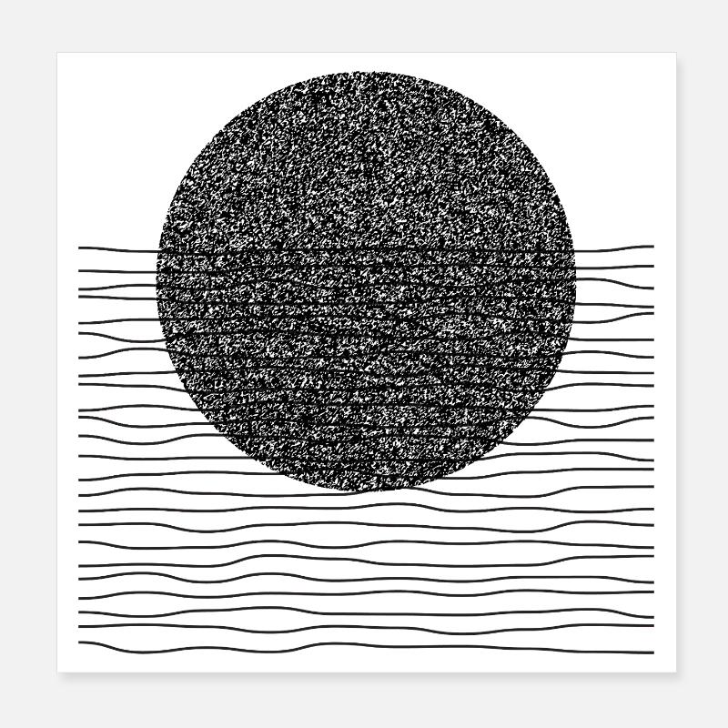Conception du cercle et des lignes du Bauhaus Poster 20 x 20 cm
