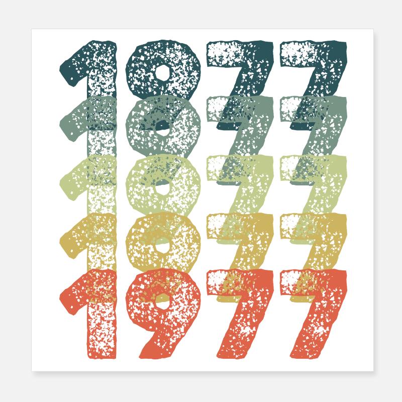 Année 1977 Poster 20 x 20 cm