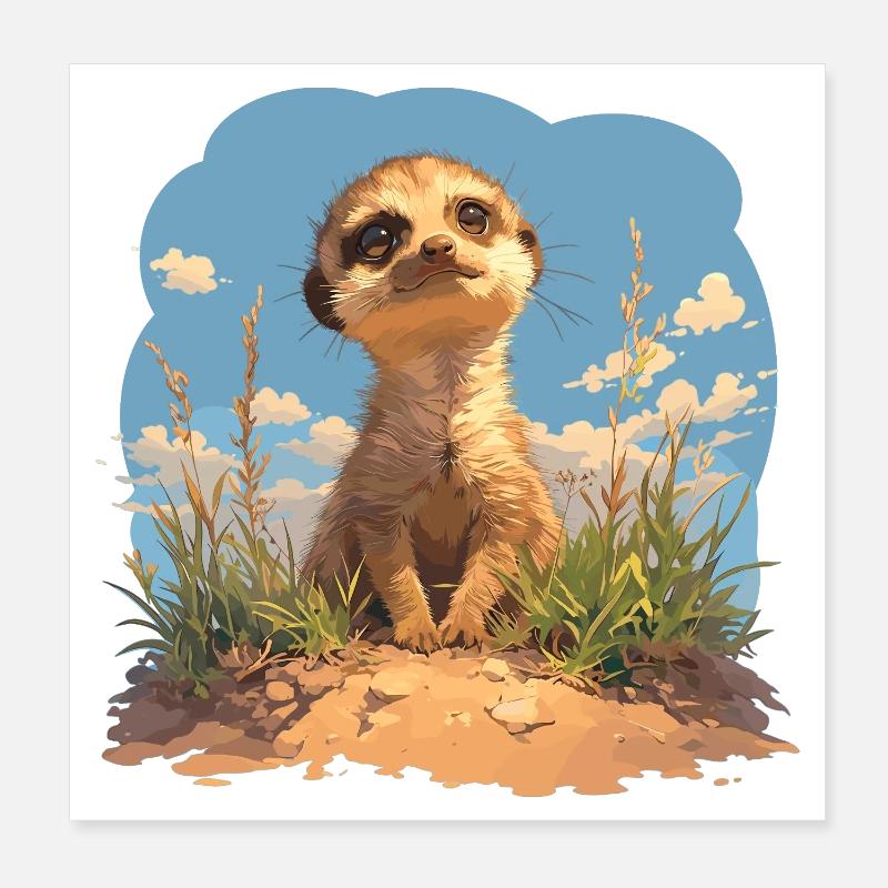 Meerkat Erdmännchen Poster 20x20 cm