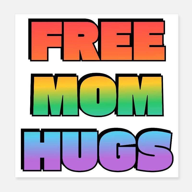 Câlins de maman libre Gradient arc-en-ciel Poster 20 x 20 cm