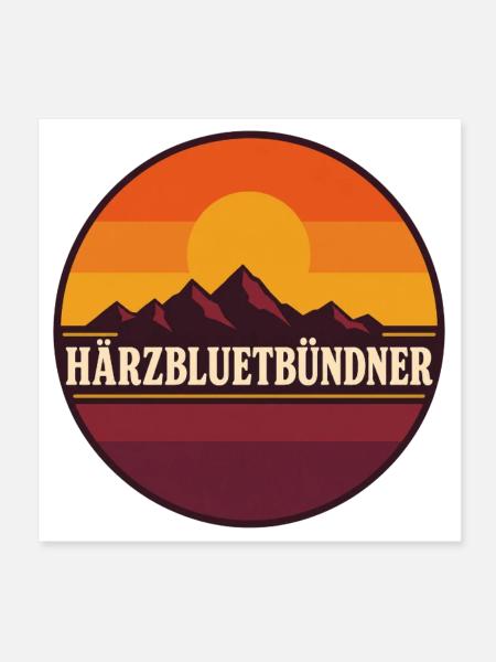 Bündner Härzbluetbündner - Poster 20x20 cm - Weiß - Vorne