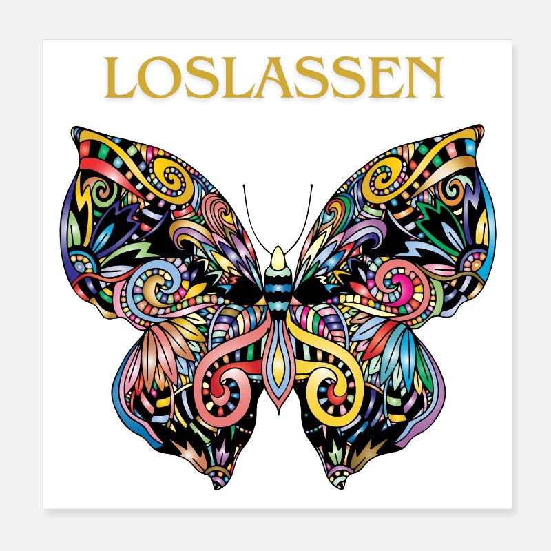 magic butterfly LOSLASSEN Poster 20x20 cm
