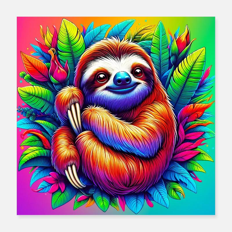Faultier Poster 40x40 cm