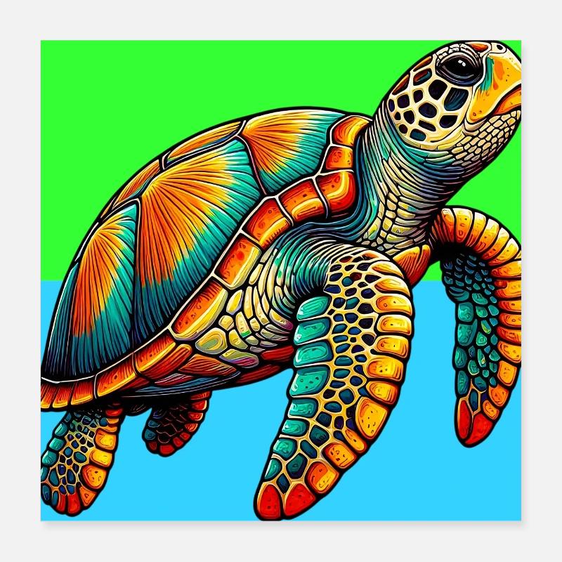 turtle Poster 16" x 16" (40x40 cm)