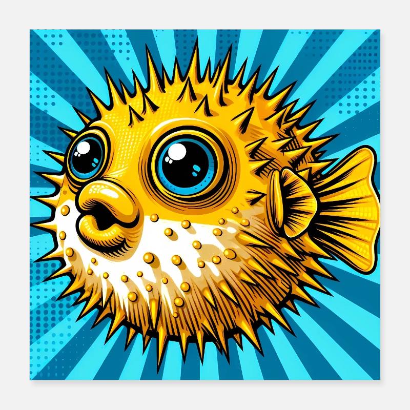 Kugelfisch Poster 40x40 cm