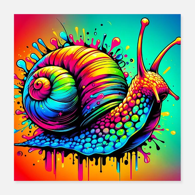 Snail Poster 16" x 16" (40x40 cm)