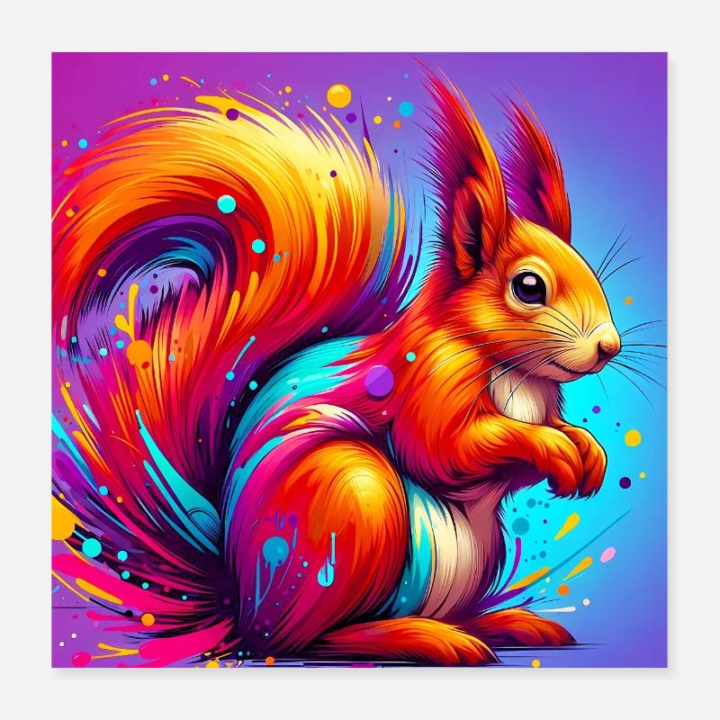 écureuil Poster 40 x 40 cm