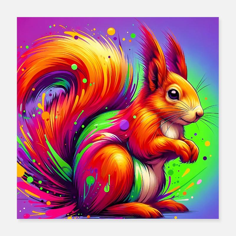 écureuil Poster 40 x 40 cm