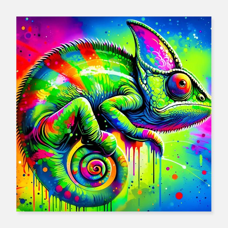 caméléon Poster 40 x 40 cm