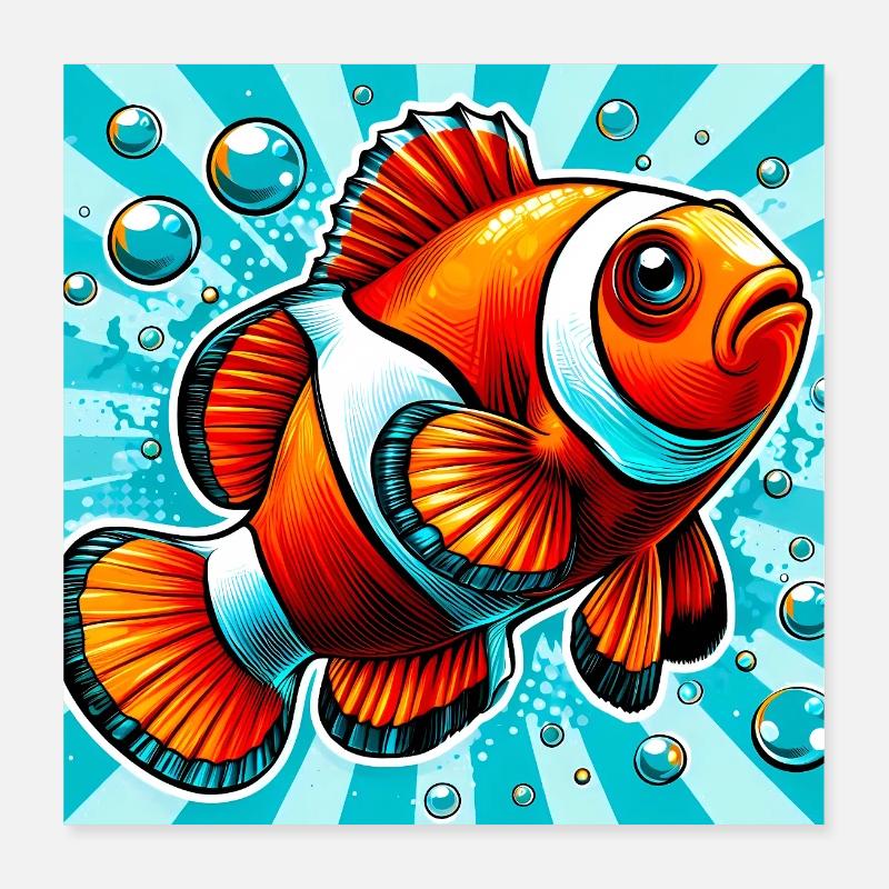 Clownfisch Poster 40x40 cm
