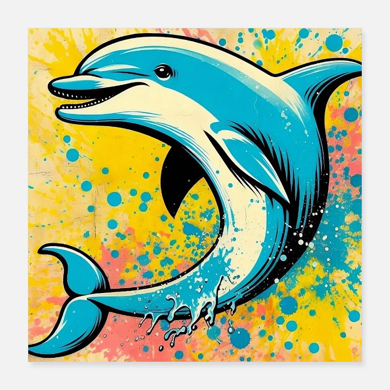 Delfin Poster 40x40 cm
