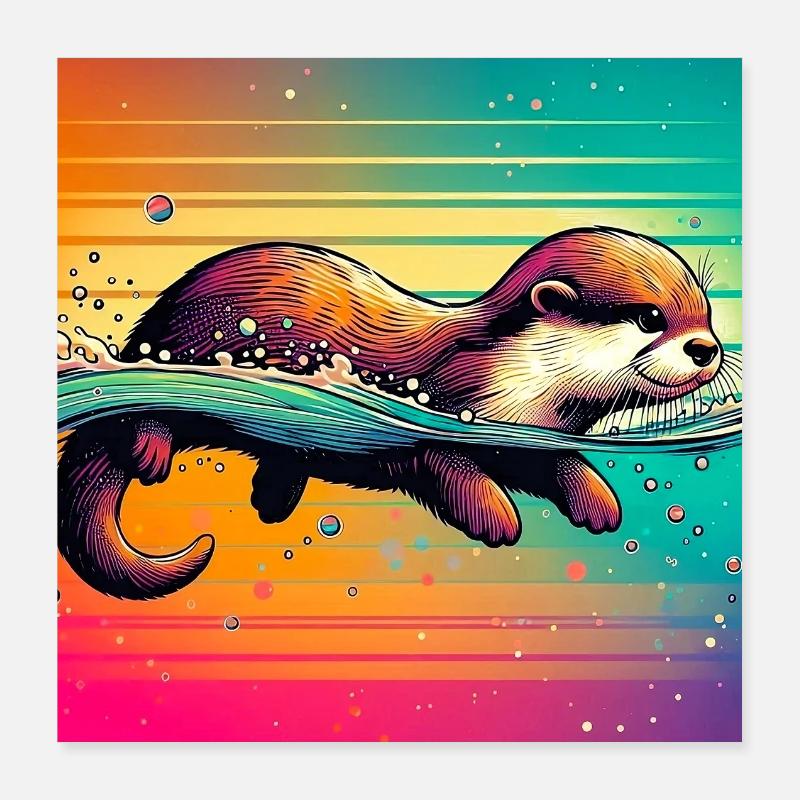 loutre Poster 40 x 40 cm