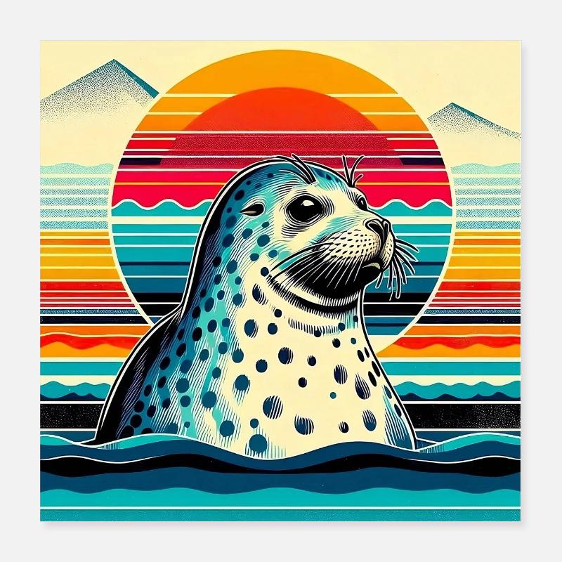 Phoque Poster 40 x 40 cm