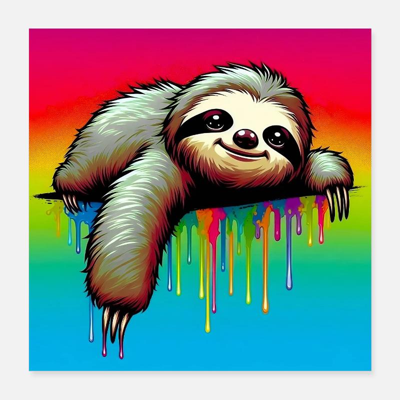 sloth Poster 16" x 16" (40x40 cm)