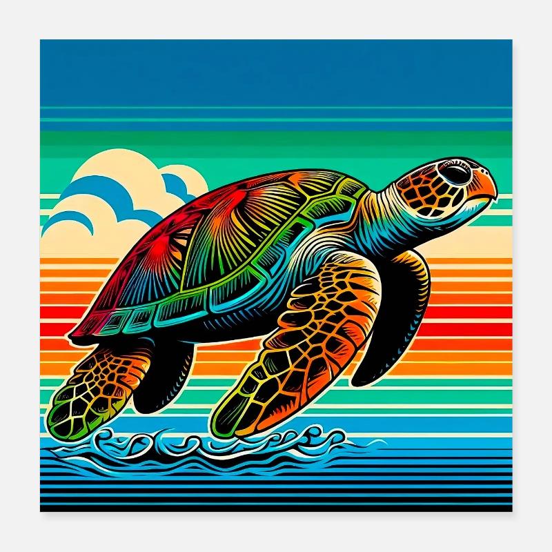 tortue Poster 40 x 40 cm