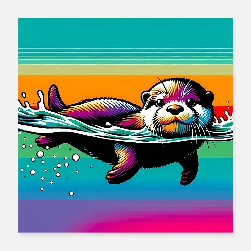 loutre Poster 40 x 40 cm