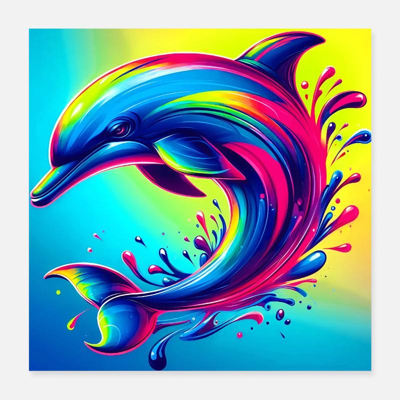 Delfin Poster 40x40 cm